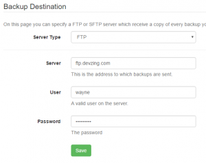 Backup to Your Server – devZing Knowledge Base